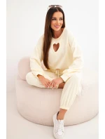 Dámska súprava motýľov s výrezom v tvare srdca žltá