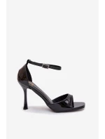Lakované sandály na vysokém podpatku černé Revella Lakované sandály na vysokém podpatku černé Revella