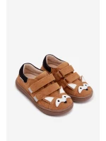 Detské kožené poltopánky Barefoot s motívom líšky Bartek 8600563 svetlohnedé Detské kožené poltopánky Barefoot s motívom líšky Bartek 8600563 svetlohnedé