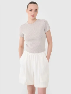 Dámske tričko z rebrovaného úpletu 4F 4FRSS25TTSHF2696-83S