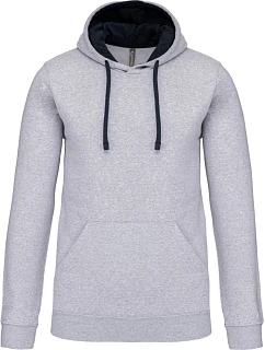 Kariban K 446 Mikina s kapucňou v kontrastných farbách 20.K446 oxford grey/navy