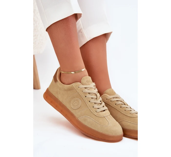 Dámské Semišové Sneakers Big Star model 21703182 HIPOLY SYSTEM Béžové - Big Star Shoes Dámské Semišové Sneakers Big Star model 21703182 HIPOLY SYSTEM Béžové - Big Star Shoes