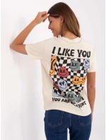 Tričko model 20941886 světle béžové - FPrice Tričko model 20941886 světle béžové - FPrice