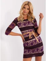 Sukienka LK SK model 18955156 ciemny fioletowy - FPrice Sukienka LK SK model 18955156 ciemny fioletowy - FPrice