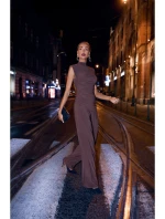 Souprava s topem a širokými kalhotami hnědá model 21479342 - Moe