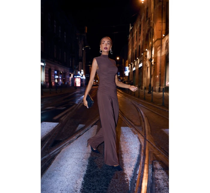 Souprava s topem a širokými kalhotami hnědá model 21479342 - Moe