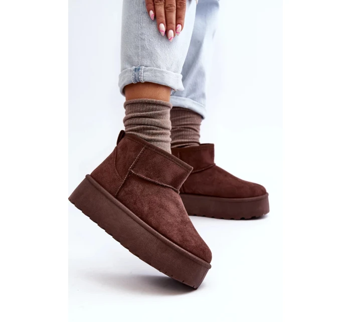 Hnedé semišové topánky na platforme Corcoran