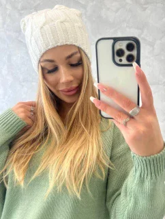 Fleecová čepice  ecru model 18750141 - K-Fashion