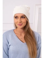 Dámská čepice ecru model 18751879 - K-Fashion Dámská čepice ecru model 18751879 - K-Fashion