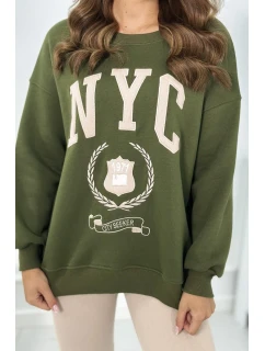 Bavlnená súprava, zateplená mikina + legíny khaki