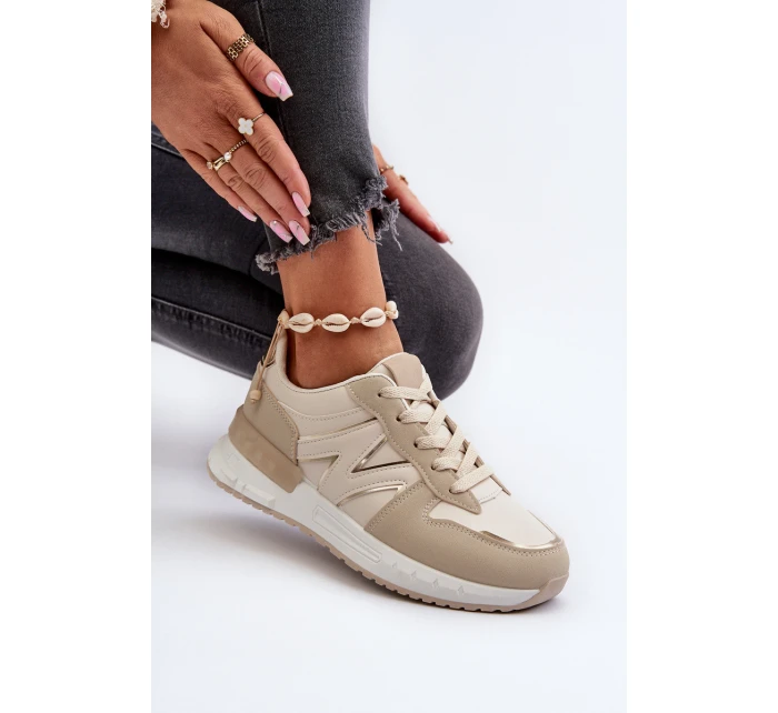 Dámské tenisky z ekokože béžové model 21657585 - Boto