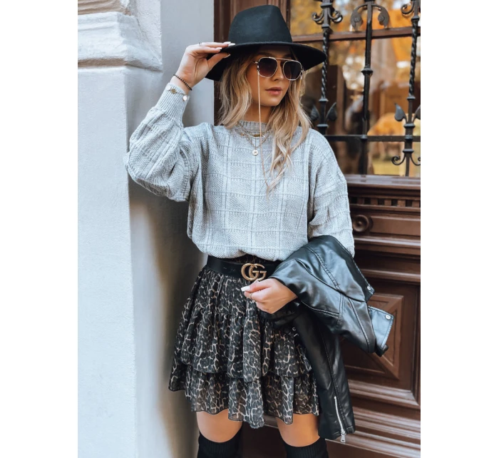 Dámský oversize svetr šedý Dstreet model 21970976 - FashionStreet