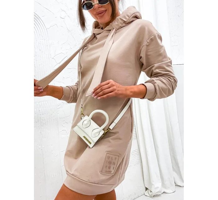 Béžové teplákové šaty s kapucňou (725) Béžové teplákové šaty s kapucňou (725)