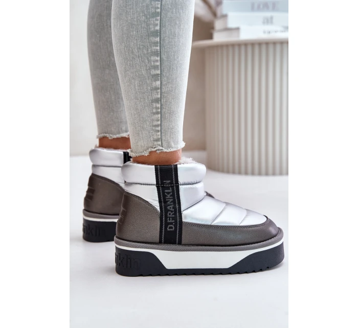 Niskie Śniegowce Na Grubej Podeszwie D.Franklin DFSH371010 Srebrne