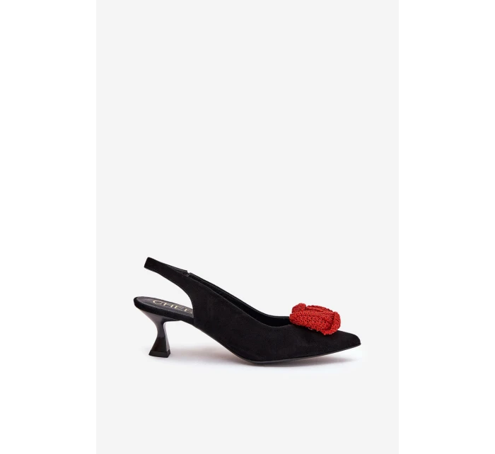 elegantní lodičky na jehlovém podpatku  černé model 21686766 - CheBello