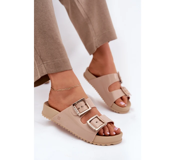 Damskie Klapki Gładkie Pachnące ZAXY NN285092 Beżowe