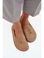 Skórzane Zamszowe Mokasyny Typu Barefoot Zazoo 322 Beżowe