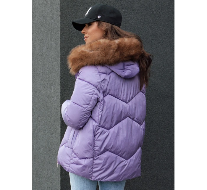 Dámská zimní bunda s kapucí fialová Dstreet model 21979639 - FashionStreet