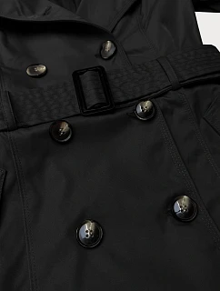 Elegantní dámský kabát s kapucí Goodlookin černý model 22049144 - HONEY WINTER