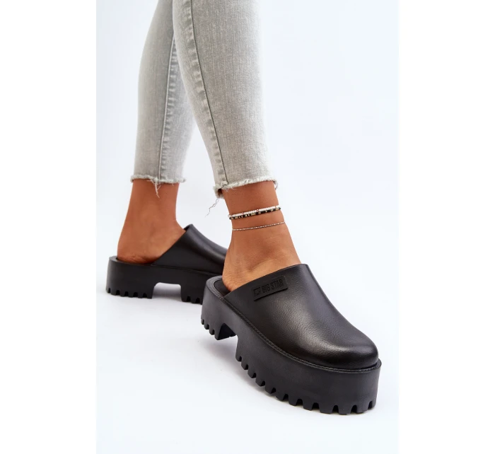 Damskie Klapki Na Masywnej Podeszwie Big Star NN274014 Czarne