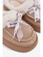 Kapcie Damskie Z Futerkiem I Kokardką Beżowe Fenella Kapcie Damskie Z Futerkiem I Kokardką Beżowe Fenella