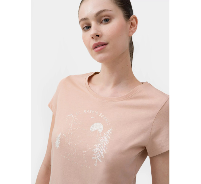 Dámske tričko z organickej bavlny 4FSS23TTSHF273-65S koralové - 4F