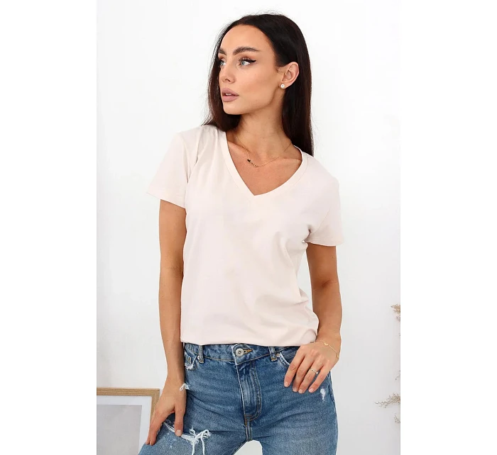 Dámske tričko s krátkym rukávom Serek brown - Off Pink