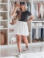 Dámska mini sukňa PUFFELLA ecru FashionStreet CY0501