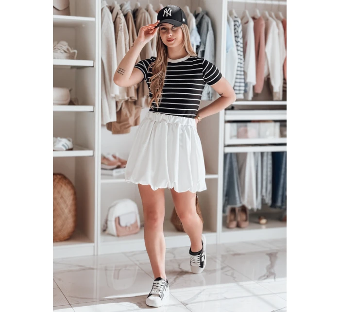 Dámska mini sukňa PUFFELLA ecru FashionStreet CY0501