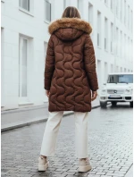 Dámska zimná bunda VIRELIA prešívaná s kapucňou hnedá FashionStreet TY4936