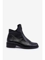 Kožené kozačky na zip Nicole model 21612117 Černá - Zazoo