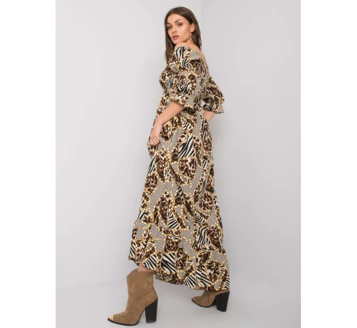 Šaty DHJ SK model 17614732 černá a béžová - FPrice Šaty DHJ SK model 17614732 černá a béžová - FPrice