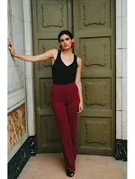 S418 Nohavice so šnúrkou - bordové