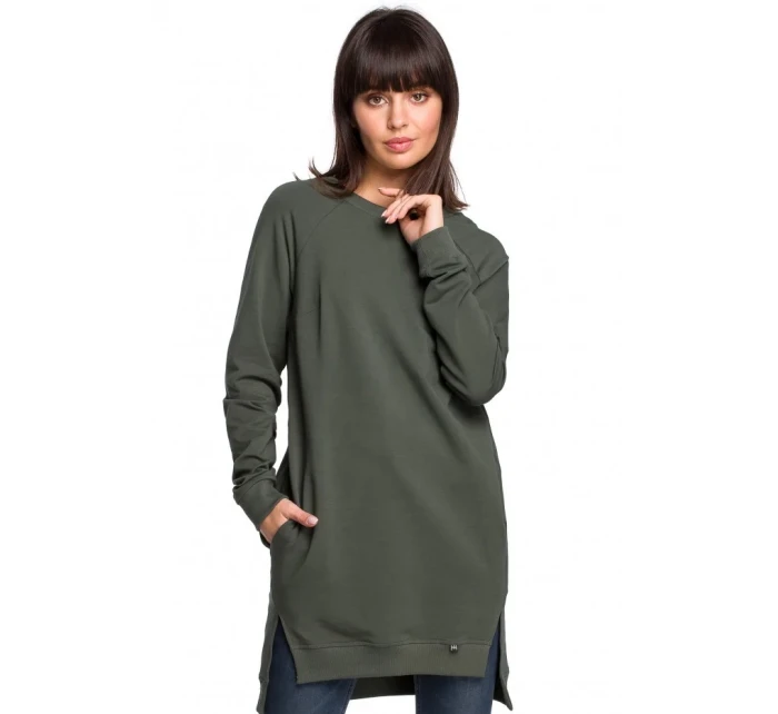 Tunika nadměrné velikosti s boky  zelená model 15099615 - BeWear