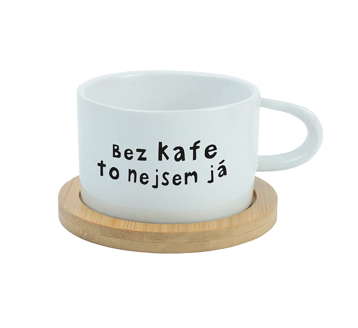 BEZ KAFE TO NEJSEM JÁ - bílý hrníček makronka 200 ml