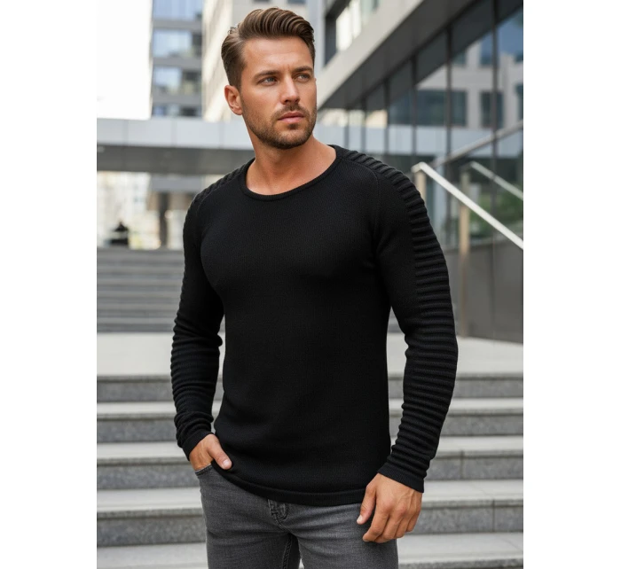 Pánský svetr přes hlavu černý model 21962620 - FashionStreet