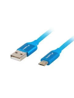 Lanberg Premium Cable CA-USBM-20CU-0018-BL (USB 2.0 - Micro USB typ B ; 1,8 m; farba modrá)