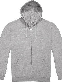 B&C ID.224 Zip Hood Unisex mikina s kapucňou 01.I224 športovo sivá