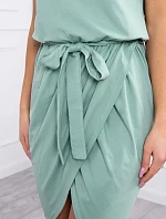 Šaty s obálkou dole tmavo mätové