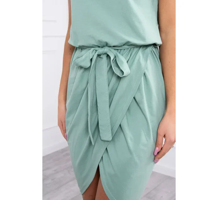 Šaty s obálkou dole tmavo mätové