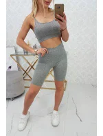Športový set top + legíny šedá