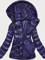 Dámska krátka zimná bunda tmavomodrá (23066-215)