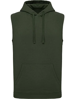 Kariban ProAct PA 393 Unisex mikina s kapucňou bez rukávov 20.P393 športová khaki