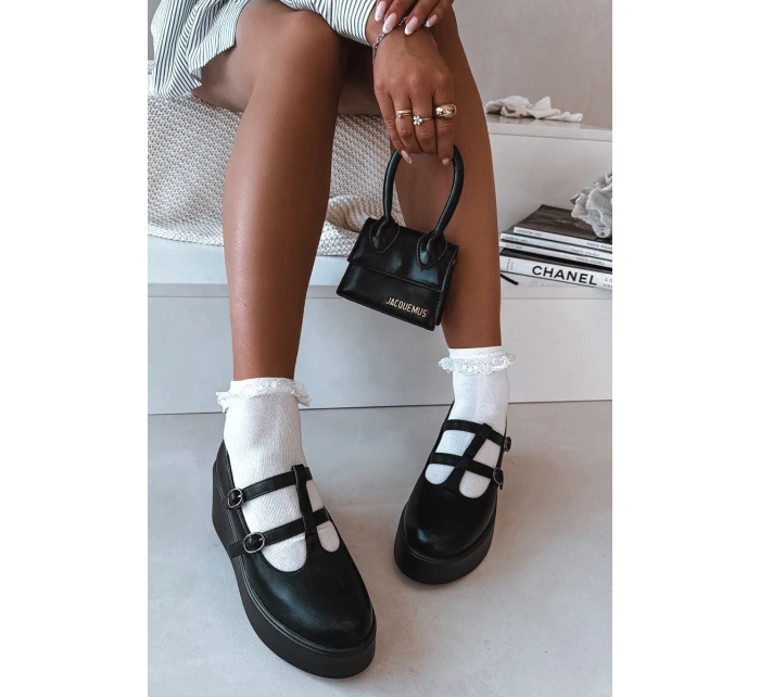 Dámské polobotky na platformě s pásky Černé Jesivelle
