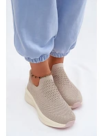 Dámské nazouvací tenisky  Béžové model 22133438 - Kobbo