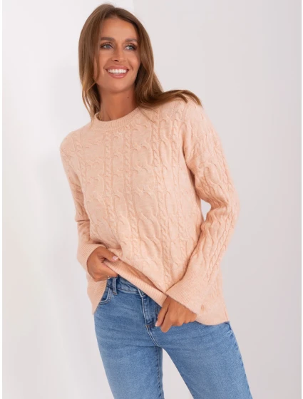 Sweter AT SW model 18895622 brzoskwiniowy - FPrice Sweter AT SW model 18895622 brzoskwiniowy - FPrice