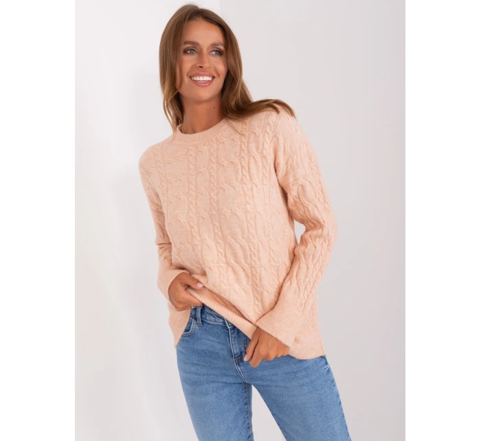 Sweter AT SW model 18895622 brzoskwiniowy - FPrice Sweter AT SW model 18895622 brzoskwiniowy - FPrice