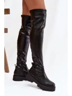 Dámské kozačky nad kolena s  – černé model 21848642 - Kesi