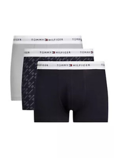 Pánske boxerky 3Pack UM0UM02768 0Y1 Grey/Black/Print - Tommy Hilfiger