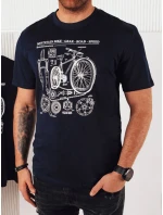 Pánské tmavě modré tričko s potiskem Dstreet model 21973713 - FashionStreet